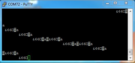 PuTTY output @ 800 kb/s
